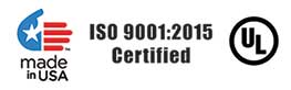 Made in USA, ISO 9001:2015 Certified, UL