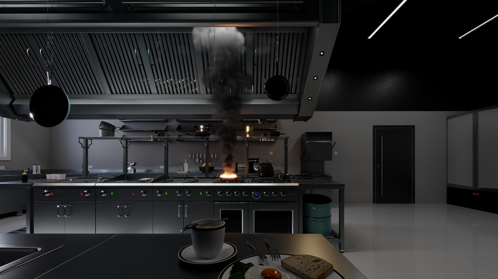 Hotel kitchen render 02