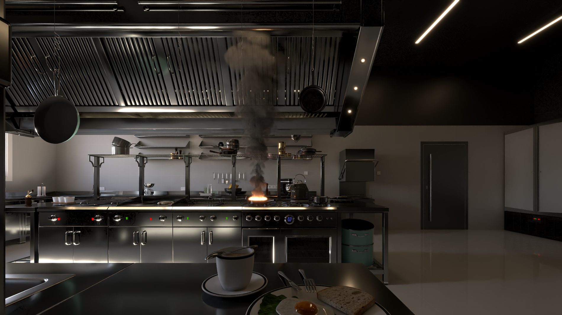 Hotel kitchen render 03