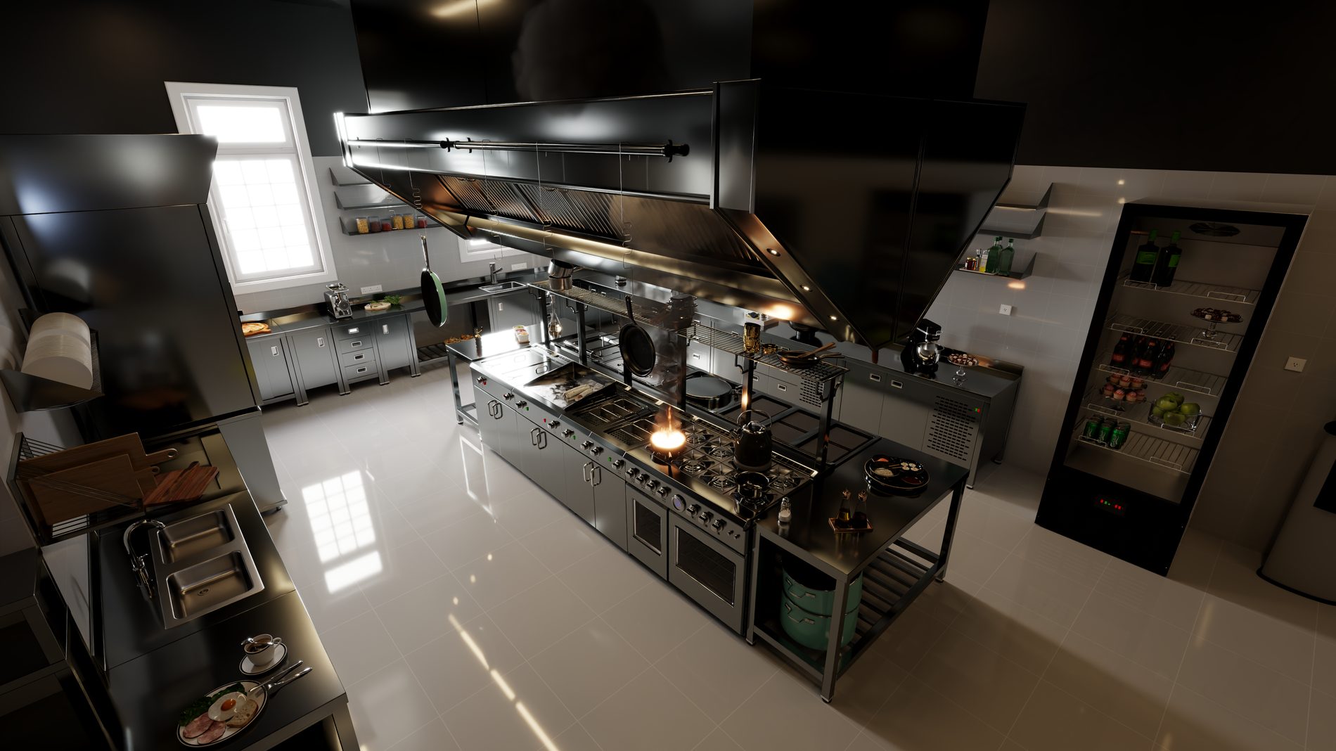 Hotel kitchen render 05