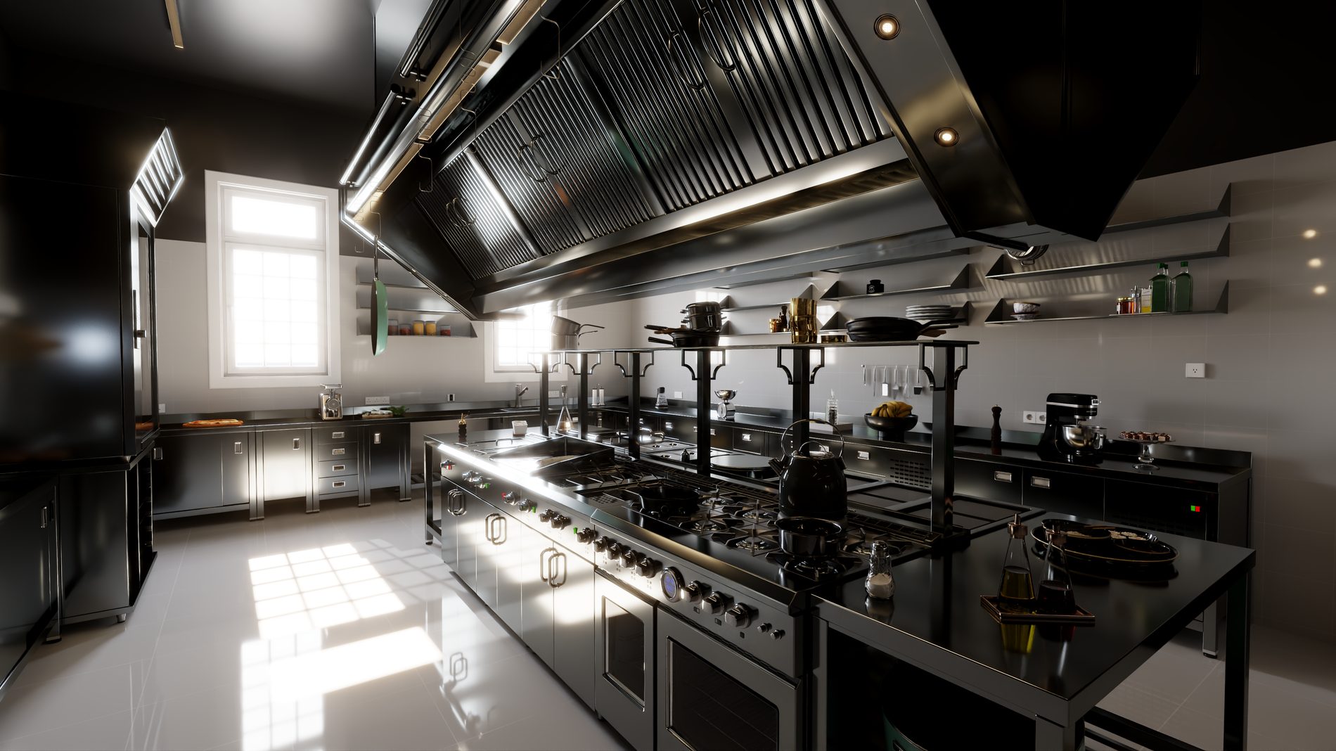 Hotel kitchen render 08