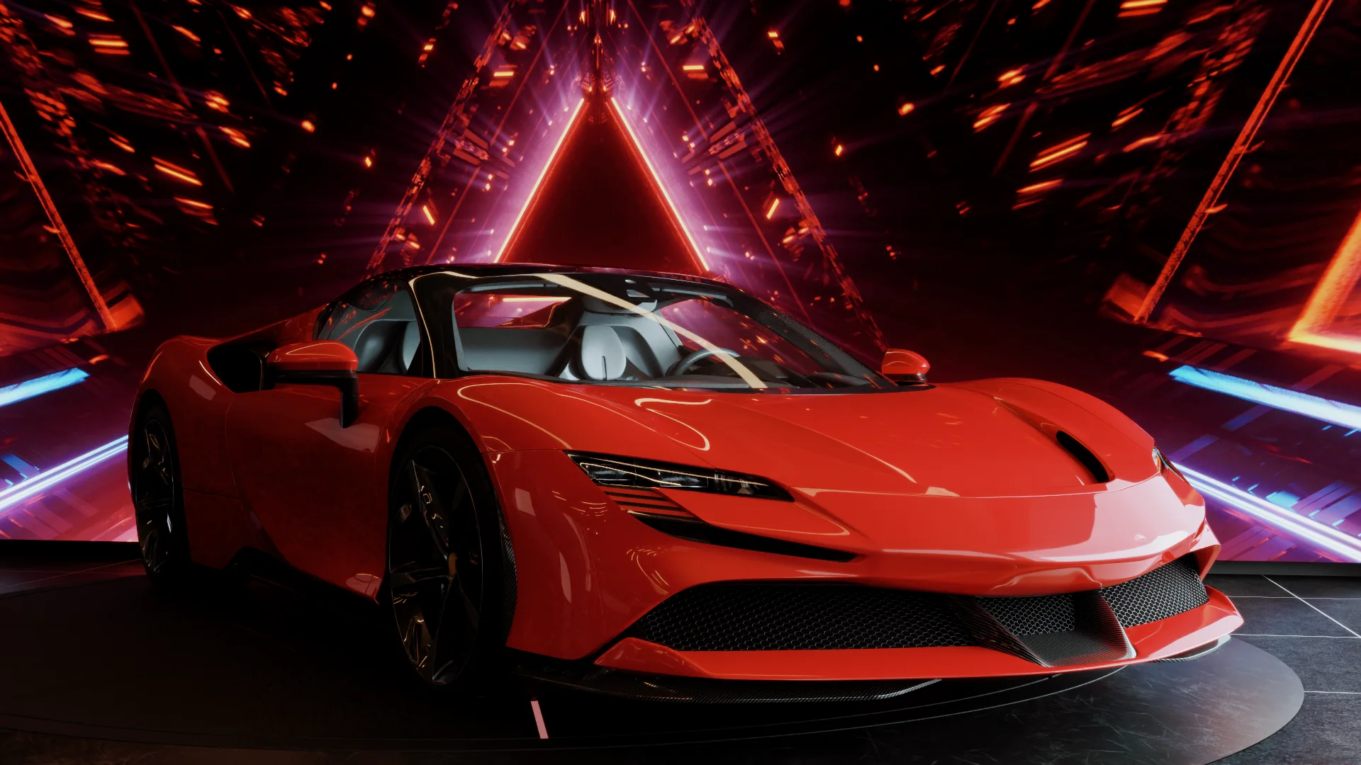 Showroom car LED scene