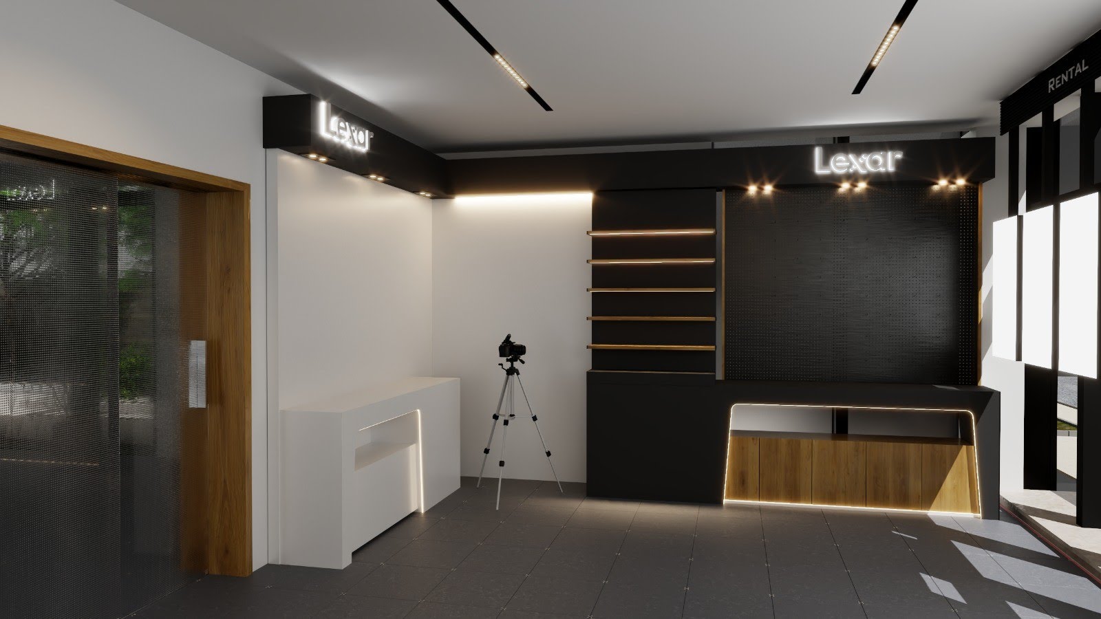 Overall showroom composition